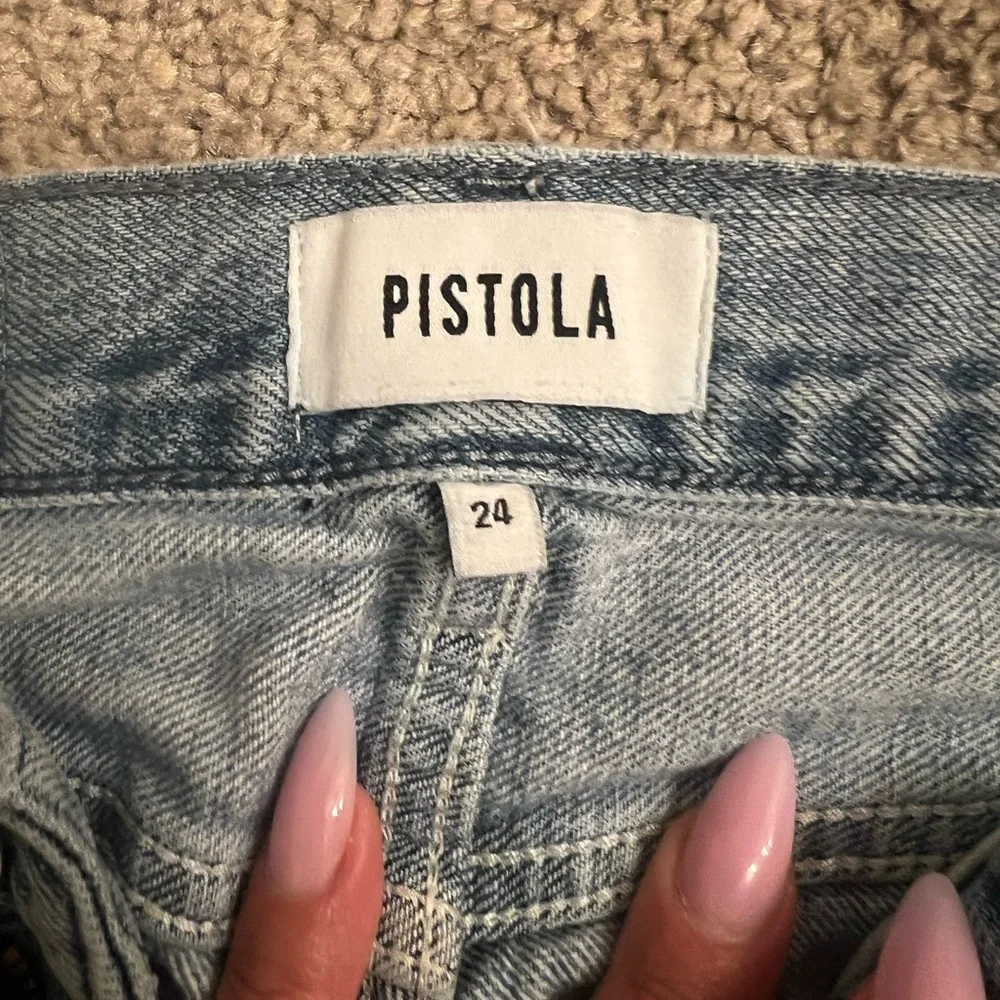 Pistola side 24 Women's Distressed Blue Jeans